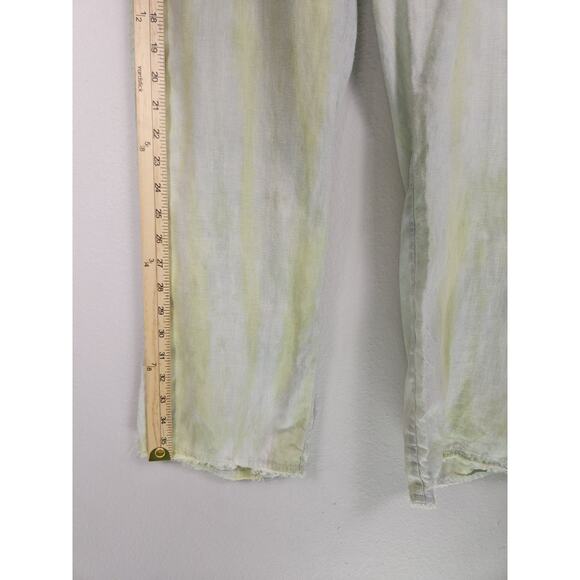 Pure Amici Small Women's Lightweight And Frayed Pants 100% Linen - Picture 4 of 13